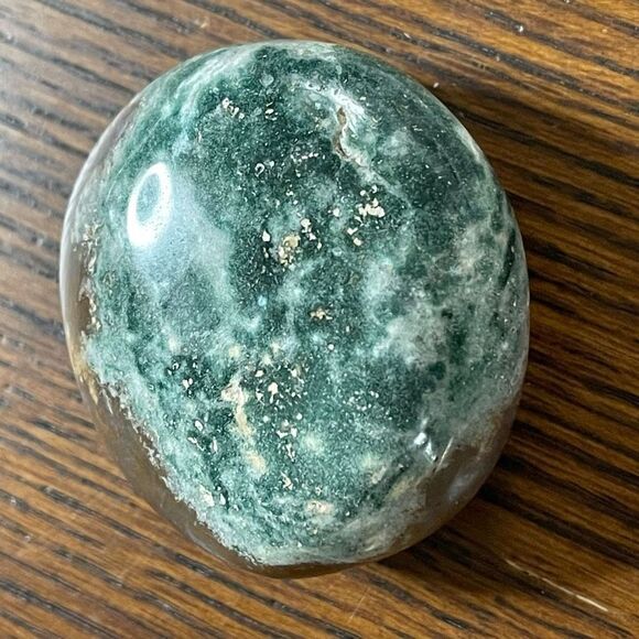 Ocean Jasper palm stone crystal white natural green brown druzy moss agate agati - Picture 4 of 8